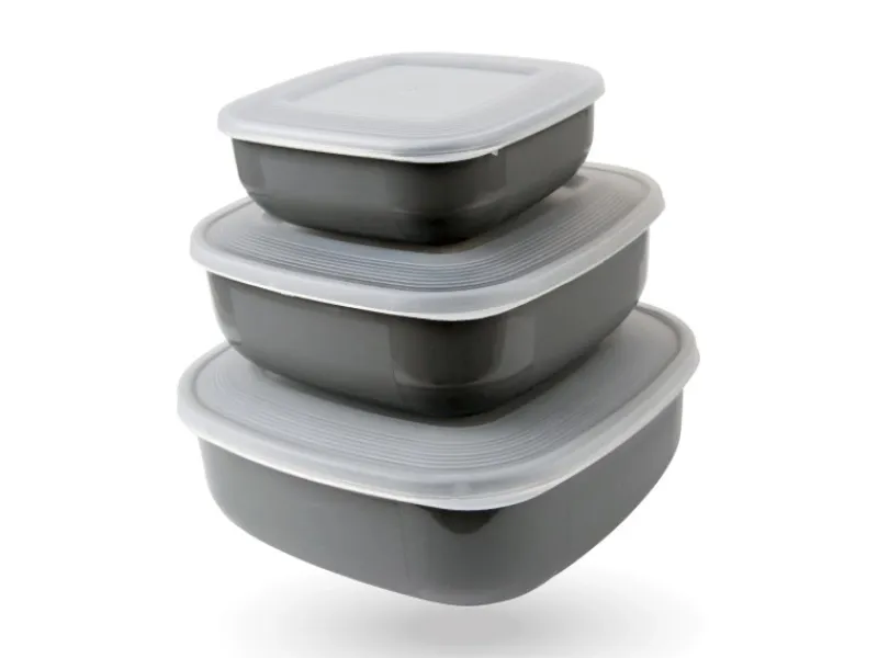 Bestgoodies Vorratsdosen<Vorratsdosen 3er Set Eckig Grau