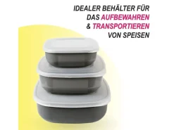 Bestgoodies Vorratsdosen<Vorratsdosen 3er Set Eckig Grau