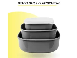 Bestgoodies Vorratsdosen<Vorratsdosen 3er Set Eckig Grau