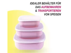Bestgoodies Vorratsdosen|Vorratsbehälter<Vorratsdosen 3er Set Eckig Rosa