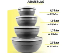 Bestgoodies Vorratsdosen 8er Set Rund Grau 2 x 4er< Vorratsdosen|Vorratsbehälter