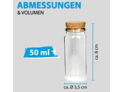 Bestlivings Fläschchen Glas mit Korken 24er Pack Mix 4 x 50 ml & 8 x 10 ml & 12 x 30 ml< Geschirr
