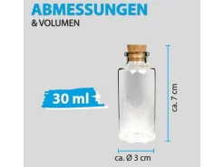 Bestlivings Fläschchen Glas mit Korken 24er Pack Mix 4 x 50 ml & 8 x 10 ml & 12 x 30 ml< Geschirr
