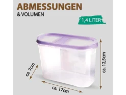 New Bestlivings Frischhaltebox Schüttdose 1,4 Liter 2er Pack Lila