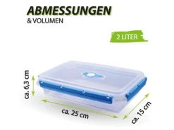 Bestlivings Vorratsbehälter|Gefrierschränke<Frischhaltebox Mit Deckel Fresh System 2 Liter Brotdose Blau