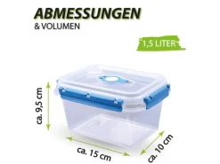 Bestlivings Vorratsdosen|Vorratsbehälter<Frischhaltebox Mit Deckel Fresh System 1,5 Liter Lunchbox Blau