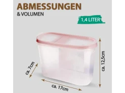 New Bestlivings Frischhaltebox Schüttdose 1,4 Liter 4er Pack Altrose