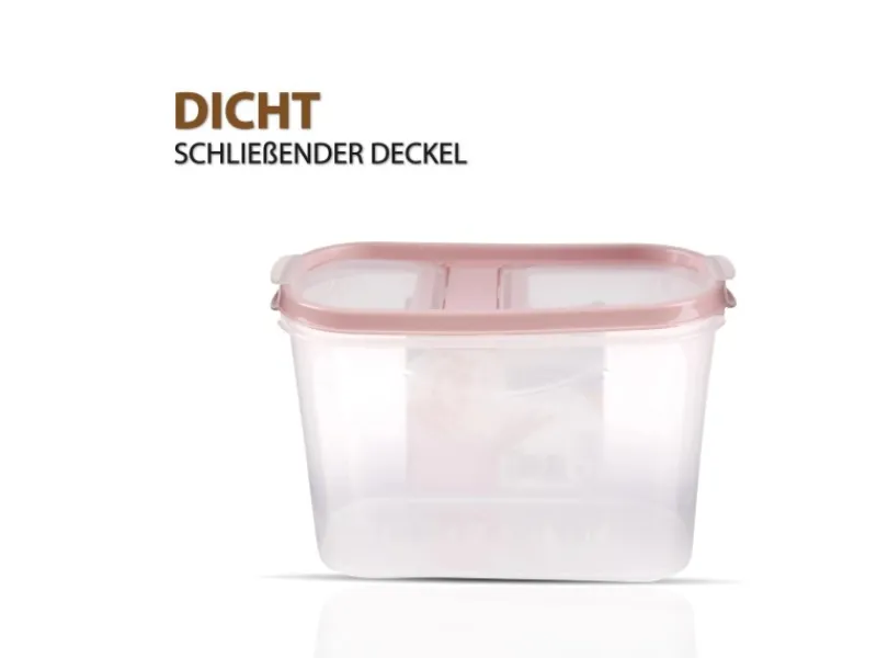 New Bestlivings Frischhaltebox Schüttdose 1,4 Liter 4er Pack Altrose