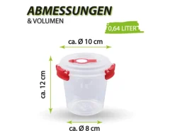 Bestlivings Frischhaltebox 0,64L Joghurt Im Set Rot 8er Pack< Vorratsbehälter|Gefrierschränke