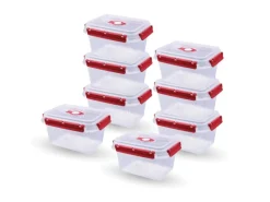 Bestlivings Frischhaltebox 1,5L Lunchbox Im Set Rot 8er Pack< Vorratsbehälter|Gefrierschränke