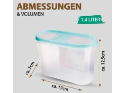 Sale Bestlivings Frischhaltebox Schüttdose 1,4 Liter 2er Pack Türkis