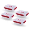Bestlivings Frischhaltebox 0,9L Lunchbox Im Set Rot 4er Pack< Vorratsdosen|Vorratsbehälter
