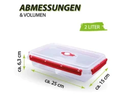 Bestlivings Vorratsdosen|Vorratsbehälter<Frischhaltebox Mit Deckel Fresh System 2 Liter Brotdose Mit Trenner Rot