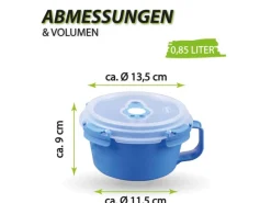 Bestlivings Frischhaltebox 0,85L Frühstücksschale Im Set Blau 8er Pack< Vorratsdosen|Vorratsbehälter