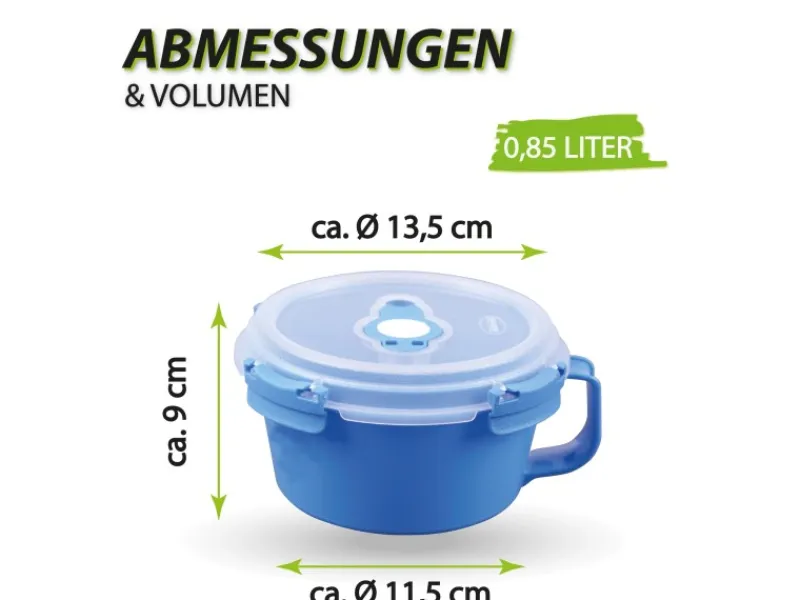 Outlet Bestlivings Frischhaltebox 0,85L Frühstücksschale Im Set Blau 1er Pack