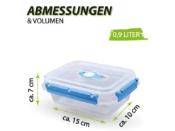 Bestlivings Frischhaltebox 0,9L Lunchbox Im Set Blau 8er Pack