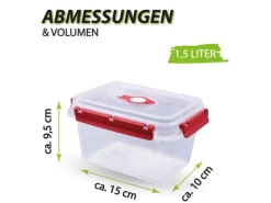 Bestlivings Frischhaltebox 1,5L Lunchbox Im Set Rot 2er Pack< Vorratsdosen|Vorratsbehälter