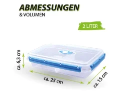 Bestlivings Vorratsdosen|Vorratsbehälter<Frischhaltebox Mit Deckel Fresh System 2 Liter Brotdose Mit Trenner Blau