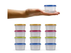 Bestlivings Vorratsdosen|Vorratsbehälter<Vorratsdosen Kunststoff 50ml Mit Farbigen Deckel 6 x 35 cm 12er Pack