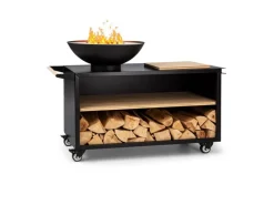 Blumfeldt Savage 2.0 Wide Feuerschale Grill Bambus-Schneidebrett Wetterschutz< Schneidebretter