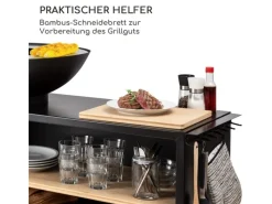 Blumfeldt Savage 2.0 Wide Feuerschale Grill Bambus-Schneidebrett Wetterschutz< Schneidebretter