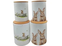 New Boltze Vorratsdose-Set Knuffi 2-fach Sortiert 16 cm x 12 cm x 16 cm Weiß