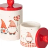 New Boltze Xmas Vorratsdose Smilla 2er-Set Rot-Weiß
