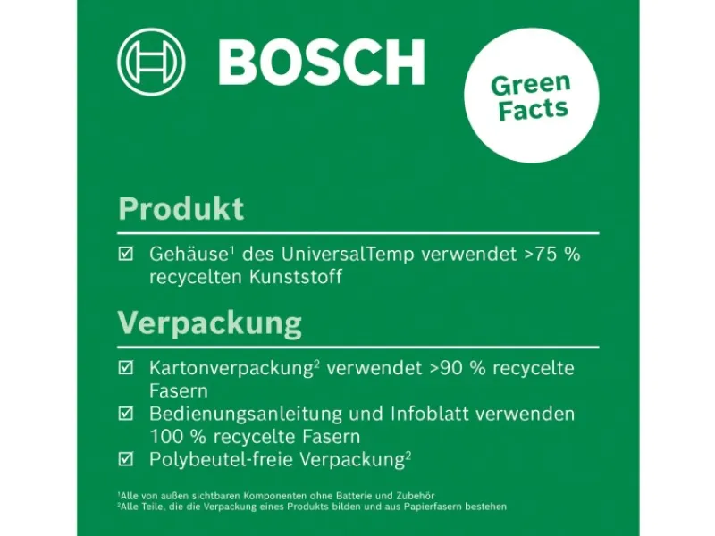 Bosch Infrarot-Thermometer UniversalTemp -30°C bis +500°C, 3 Materialgruppen< Gefrierschränke|Kühlschränke