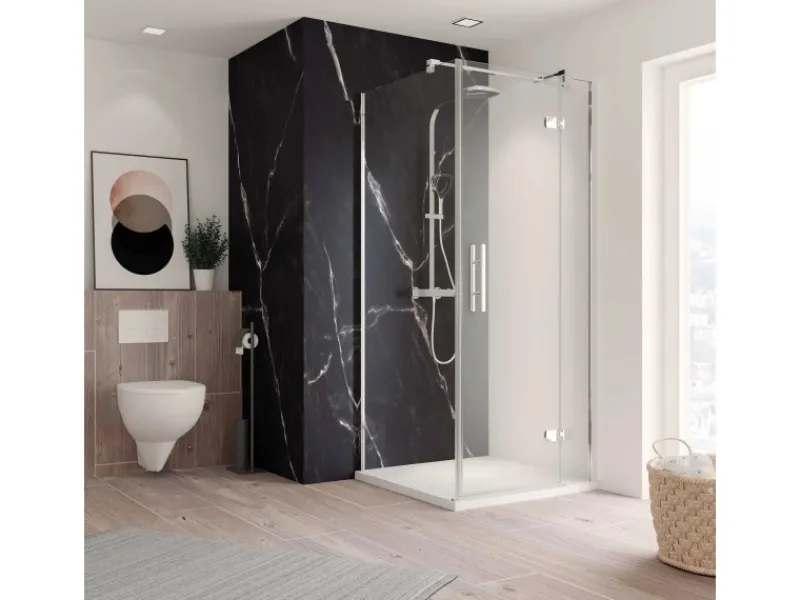 Breuer Duschrückwand Marmor Aluminium 255 cm x 100 cm< Küchenrückwände