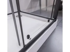 Breuer Einhebelmischer<Komplettdusche Anschlag Rechts 120 cm x 90 cm Schwarz Matt