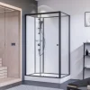 Breuer Einhebelmischer<Komplettdusche Anschlag Links 120 cm x 80 cm Schwarz Matt