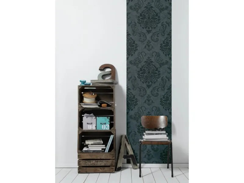 Bricoflor Barock Tapeten Panel anthrazit Tapete Selbstklebend Ideal für Schlafzimmer und Wohnzimmer Vintage Vliestapete mit Ornament als Wandpaneel< Töpfe