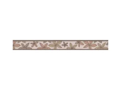 Bricoflor Selbstklebende Küchenbordüre in Beige und Braun Schmale Tapetenborte mit Blumen Florale Küchen Tapeten Bordüre mit Vinyl< Küchenrückwände