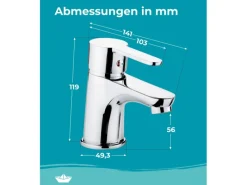 Einhebelmischer<Calmwaters Waschtischarmatur Original Chrom Excentergarnitur 14PZ2540