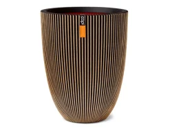Hot Capi Pflanzgefäß Elegant Niedrig Groove Ø 46 cm x 58 cm Schwarz