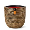 Capi Pflanztopf Kugel Rib Ø 43 cm x 41 cm Gold-Schwarz< Töpfe
