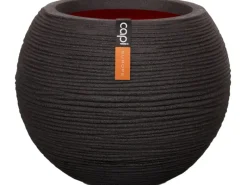 Online Capi Pflanztopf Nature Rib Kugel niedrig Riffel Ø 40 cm x 32 cm Schwarz