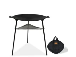 CCLIFE BBQ Grillpfanne Koreanische aus Gusseisen Runde Grillplatte Durchmesser 40cm< Pfannen