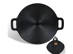 CCLIFE BBQ Grillpfanne Koreanische aus Gusseisen Runde Grillplatte Durchmesser 29cm< Pfannen