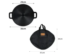CCLIFE BBQ Grillpfanne Koreanische aus Gusseisen Runde Grillplatte Durchmesser 29cm< Pfannen