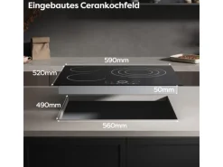 Outlet CDV Glaskeramik-Kochfeld 60 cm 3 Zonen 9 Stufen 5700 W CDVER573