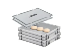 PROREGAL Vorratsdosen<CHEFGASTRO SuperSparSet 2 x Pizzaballenbox Mit 2 x Deckel HxBxT 8,5 x 30 x 40 cm 9 Liter Teigwanne Für Pizzateig Sstapelbare Pizzabox
