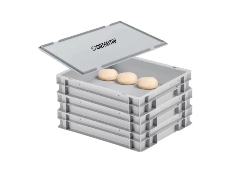 PROREGAL CHEFGASTRO SuperSparSet 3 x Pizzaballenbox Mit 1 x Deckel HxBxT 8,5 x 30 x 40 cm 9 Liter Teigwanne Für Pizzateig Sstapelbare Pizzabox< Vorratsbehälter