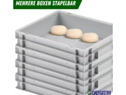 PROREGAL Vorratsbehälter<CHEFGASTRO SuperSparSet 2 x Pizzaballenbox Ohne Deckel HxBxT 7,5 x 30 x 40 cm 9 Liter Teigwanne Für Pizzateig Sstapelbare Pizzabox