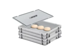 PROREGAL Vorratsdosen<CHEFGASTRO SuperSparSet 2 x Pizzaballenbox Mit 1 x Deckel HxBxT 8,5 x 30 x 40 cm 9 Liter Teigwanne Für Pizzateig Sstapelbare Pizzabox