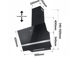 New CIARRA Dunstabzugshaube 60 cm 650 m³/h A+++ Kopffrei WIFI-APP Touch Control VM6736HB
