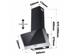 Dunstabzugshauben-Filter<CIARRA Dunstabzugshaube 60 cm 350 m³/h A++ Kopffrei Schwarz VM6736CB