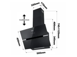 CIARRA Dunstabzugshaube 60 cm 650 m³/h A+++ Kopffrei WIFI-APP Touch Control VM6736FB< Kochfelder|Dunstabzugshauben-Filter