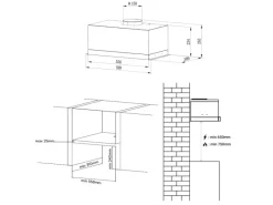 Inselhauben|Dunstabzugshauben-Filter<CIARRA Dunstabzugshaube A+++ 650 m³/h 60 cm 3 Stufen Unterbau VMS6926A