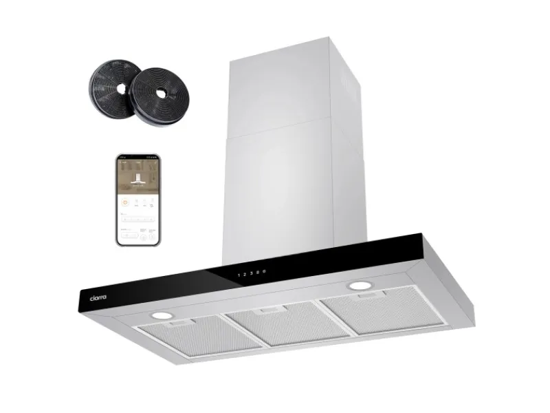 Inselhauben<CIARRA Dunstabzugshaube A+++ 650 m³/h 90 cm WIFI-APP Touch Control VMS9102
